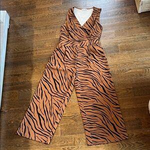 Dex Zebra Print Jumpsuit - Brown and Black